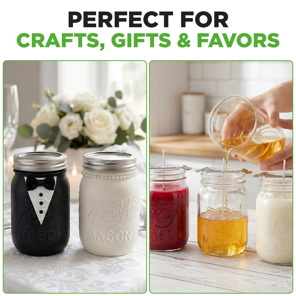 8-Pack 16 oz Glass Mason Jars with Lids S187601