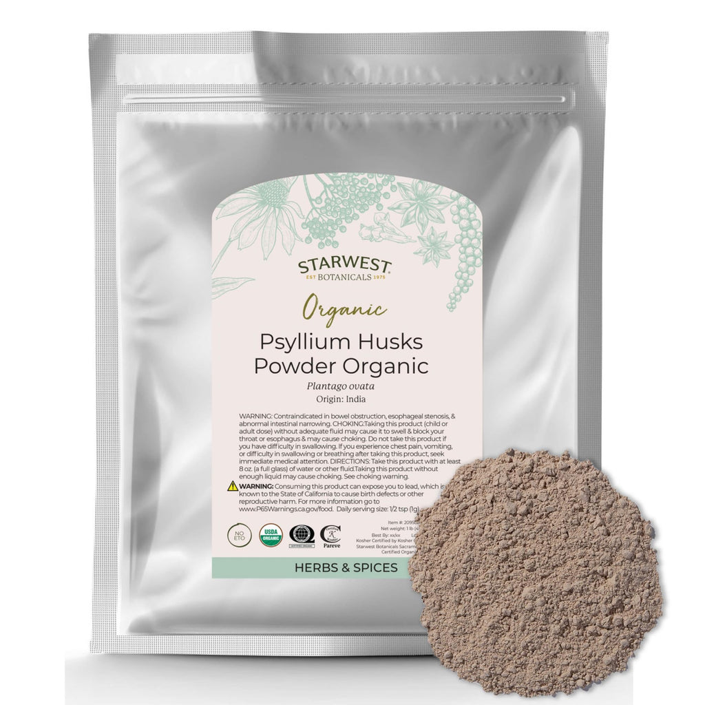 Organic Psyllium Husks Powder 1 lb Bag F723349