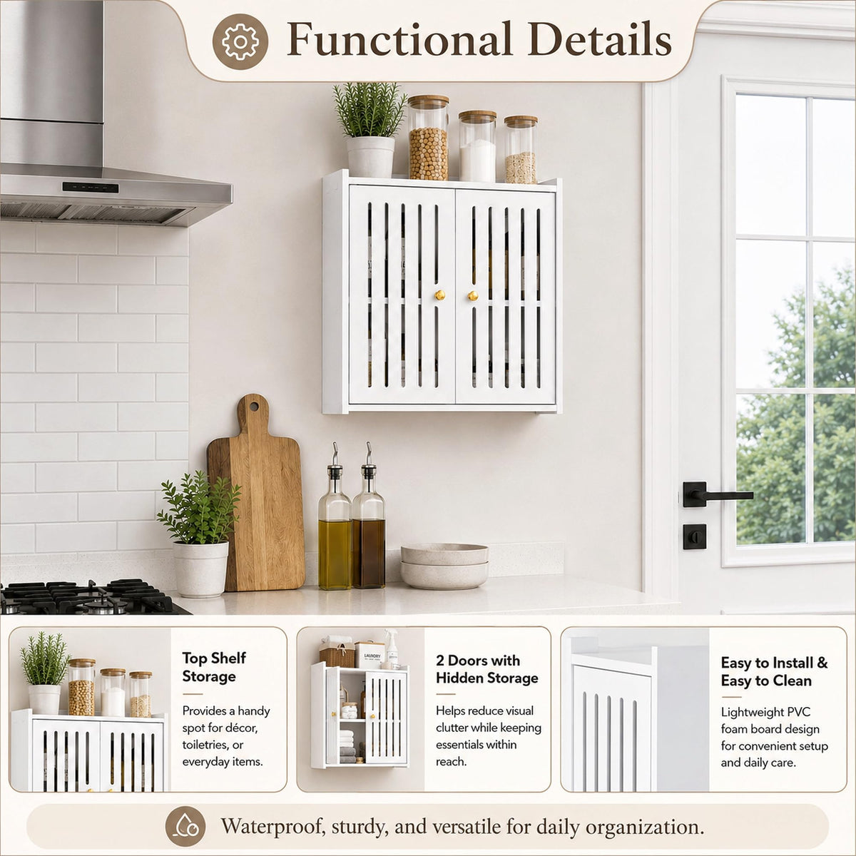 3-Tier Wall Bathroom Storage Cabinet Q830656