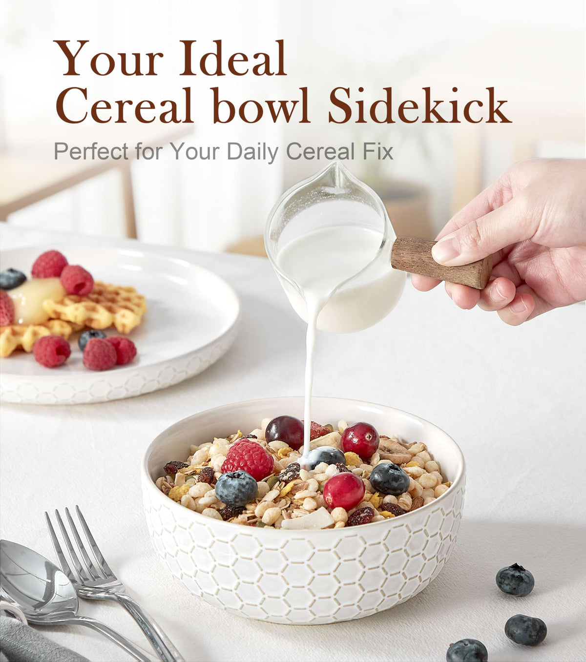 26 oz Ceramic Cereal Bowls Set of 4 J1312