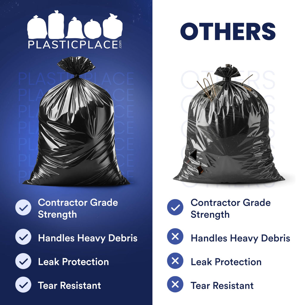33 Gallon 3.0 Mil Black Heavy Duty Trash Bags 50 Count N94795