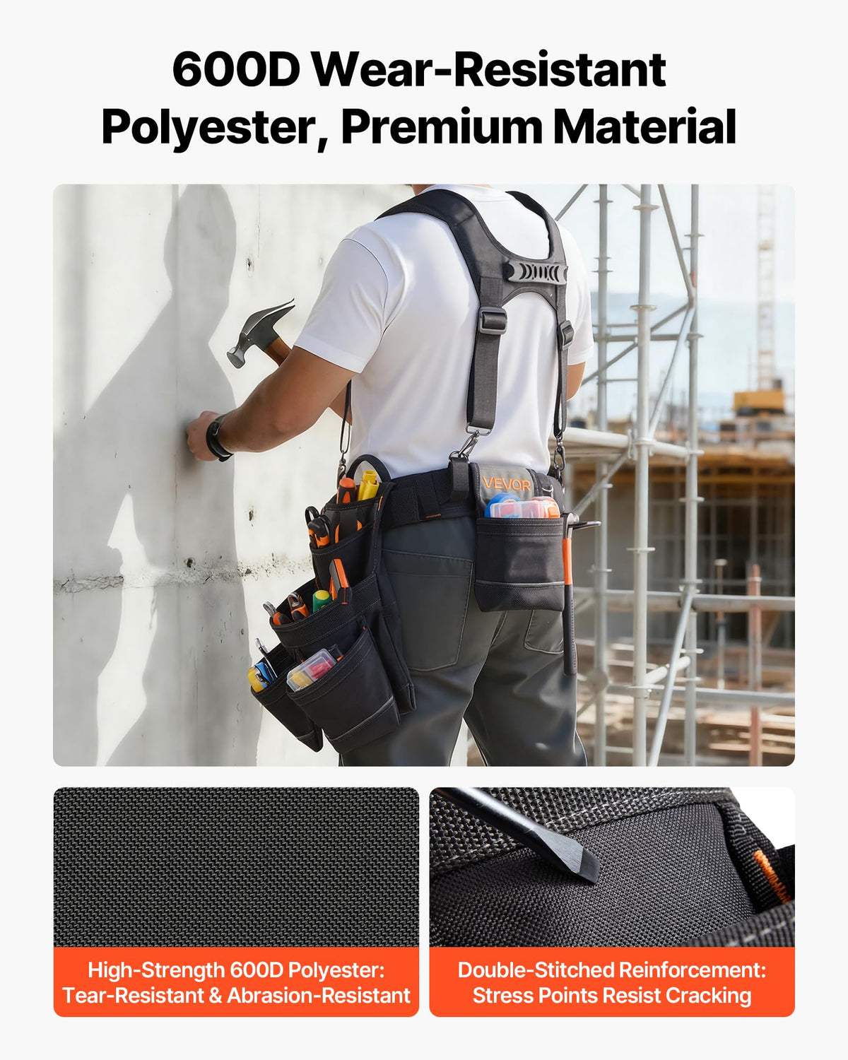 19 Pockets Adjustable Tool Belt with Suspenders N6902