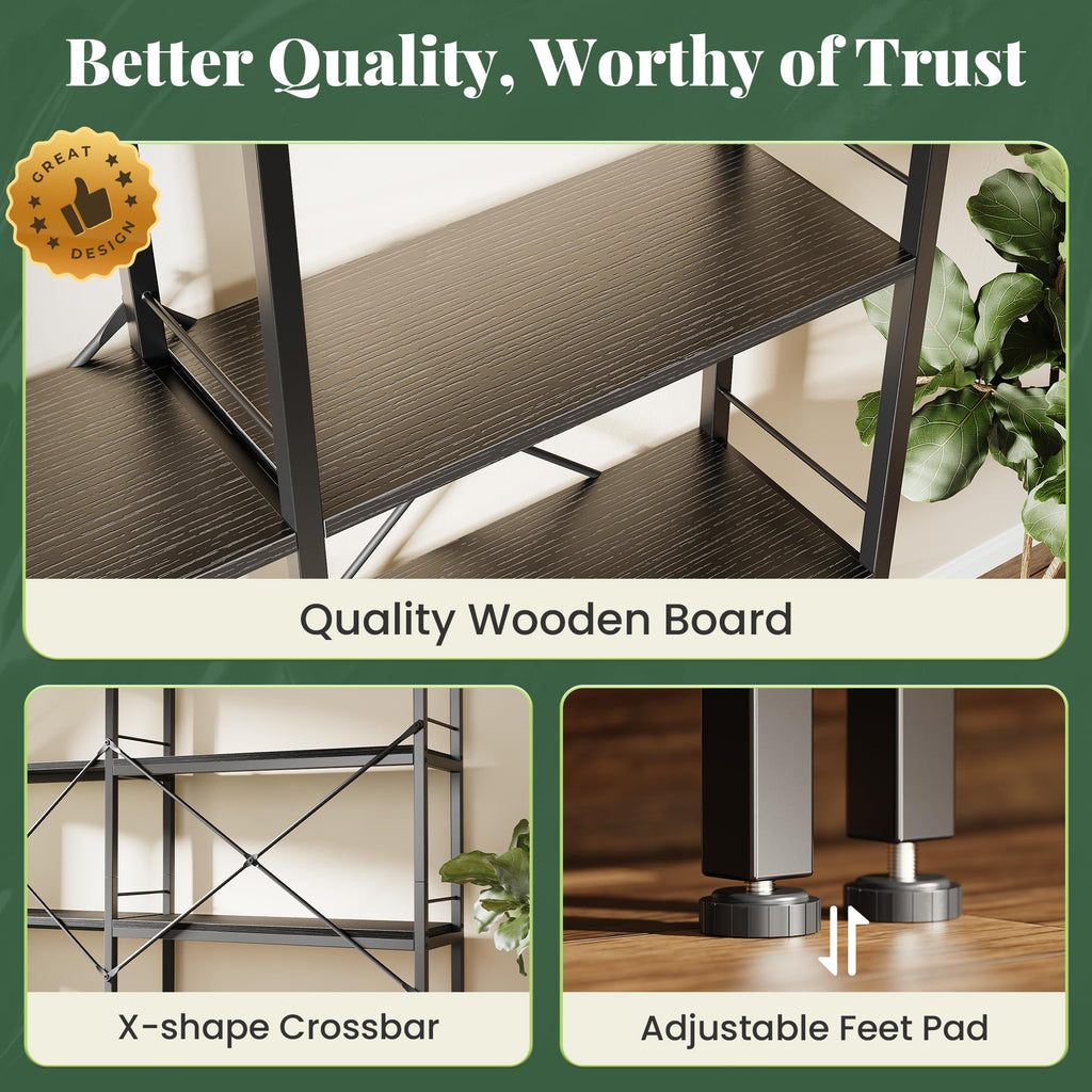 5 Tier L Shaped Corner Bookshelf with 10 Open Shelves K543786