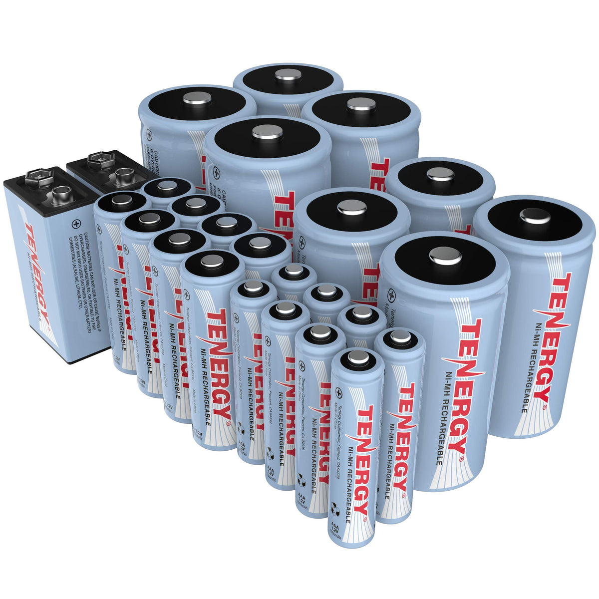 26 Pack NiMH Rechargeable Batteries 8AA 8AAA 4C 4D 2 9V T130124
