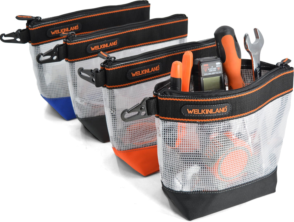 10-Inch Clear 4-Pack Zippered Tool Pouch A1752