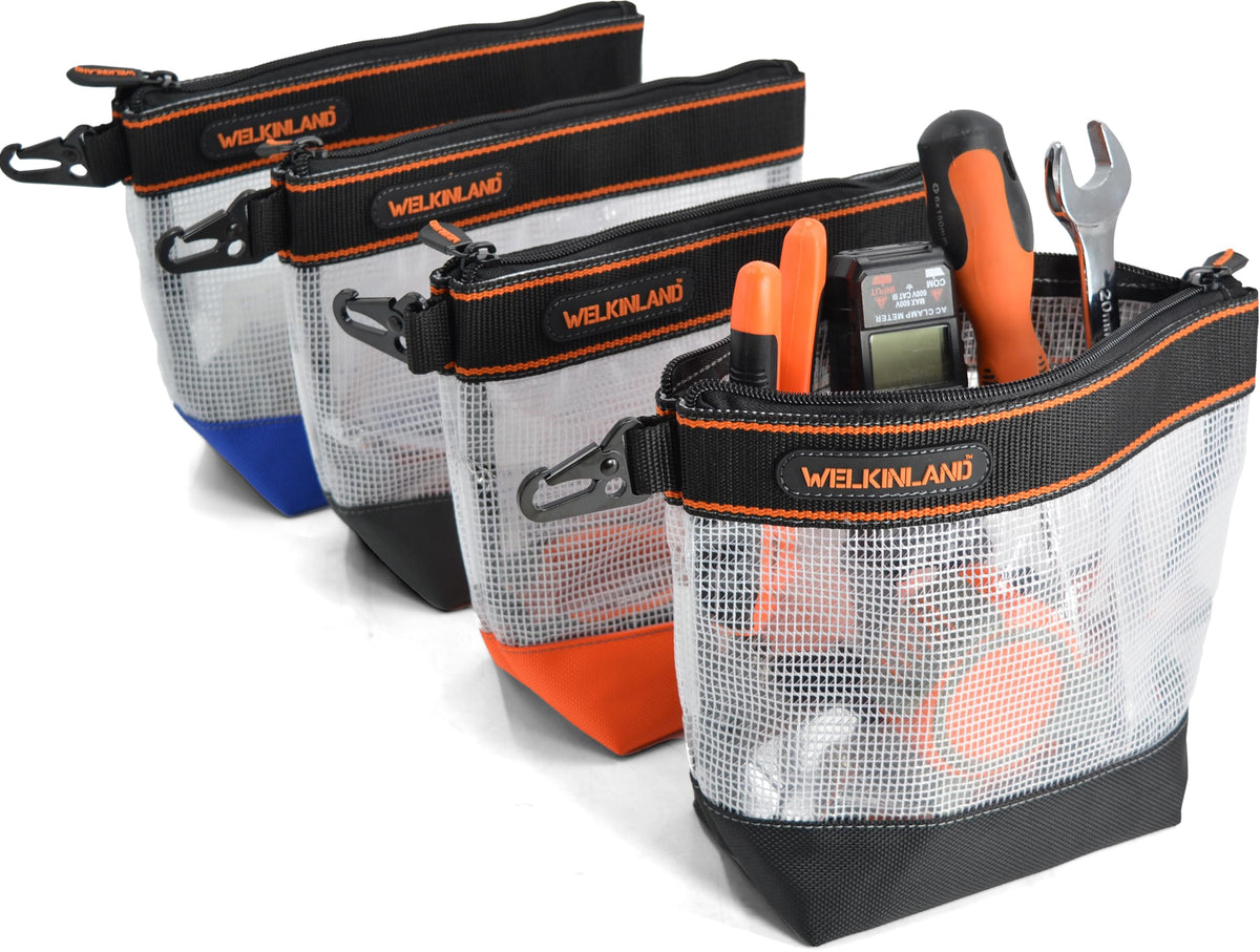 10-Inch Clear 4-Pack Zippered Tool Pouch A1752
