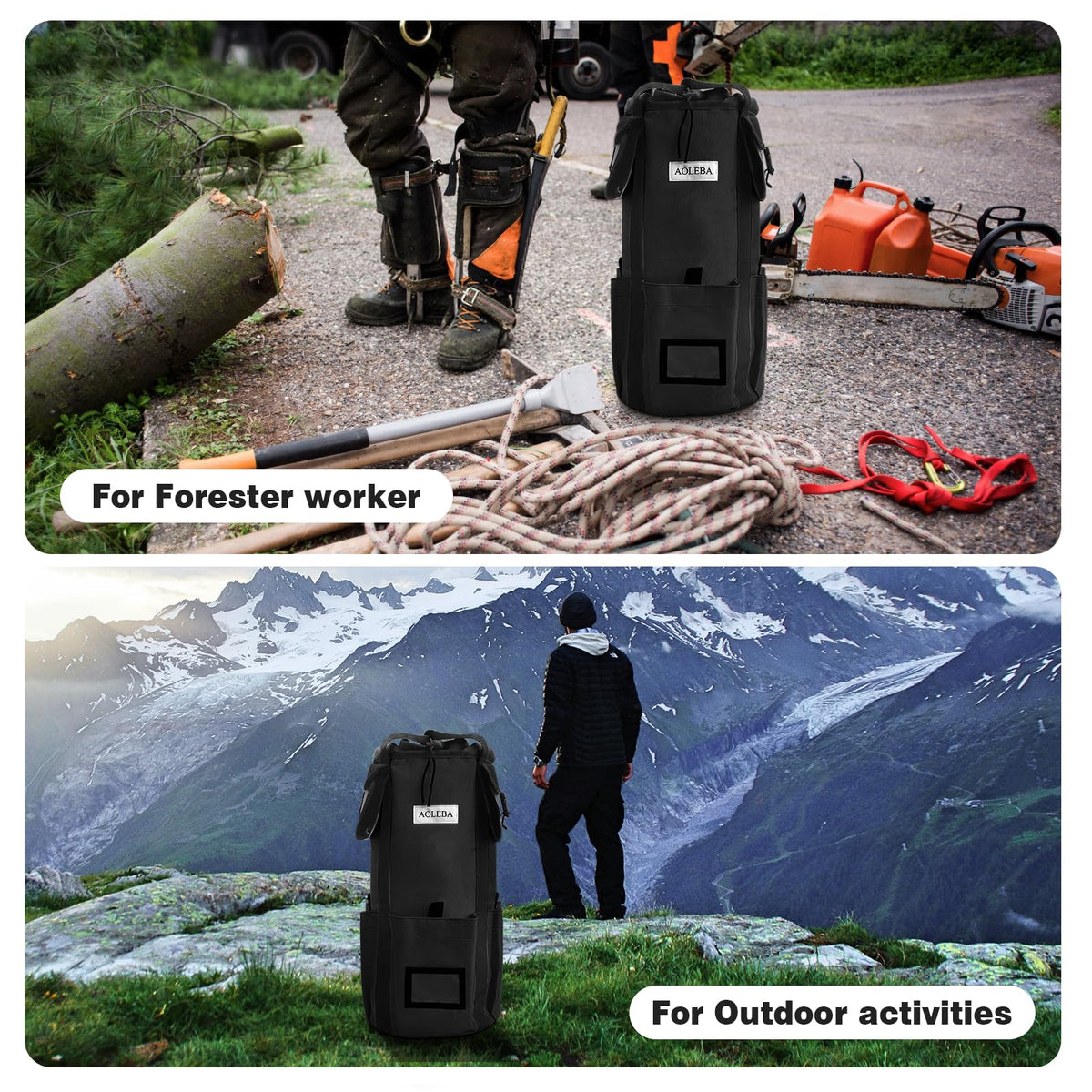 Arborist Rope Storage Bag Large Capacity 1680D Thicken Nylon with Hand Straps V861507
