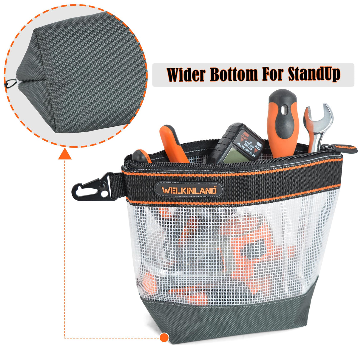 10-Inch Clear 4-Pack Zippered Tool Pouch A1752
