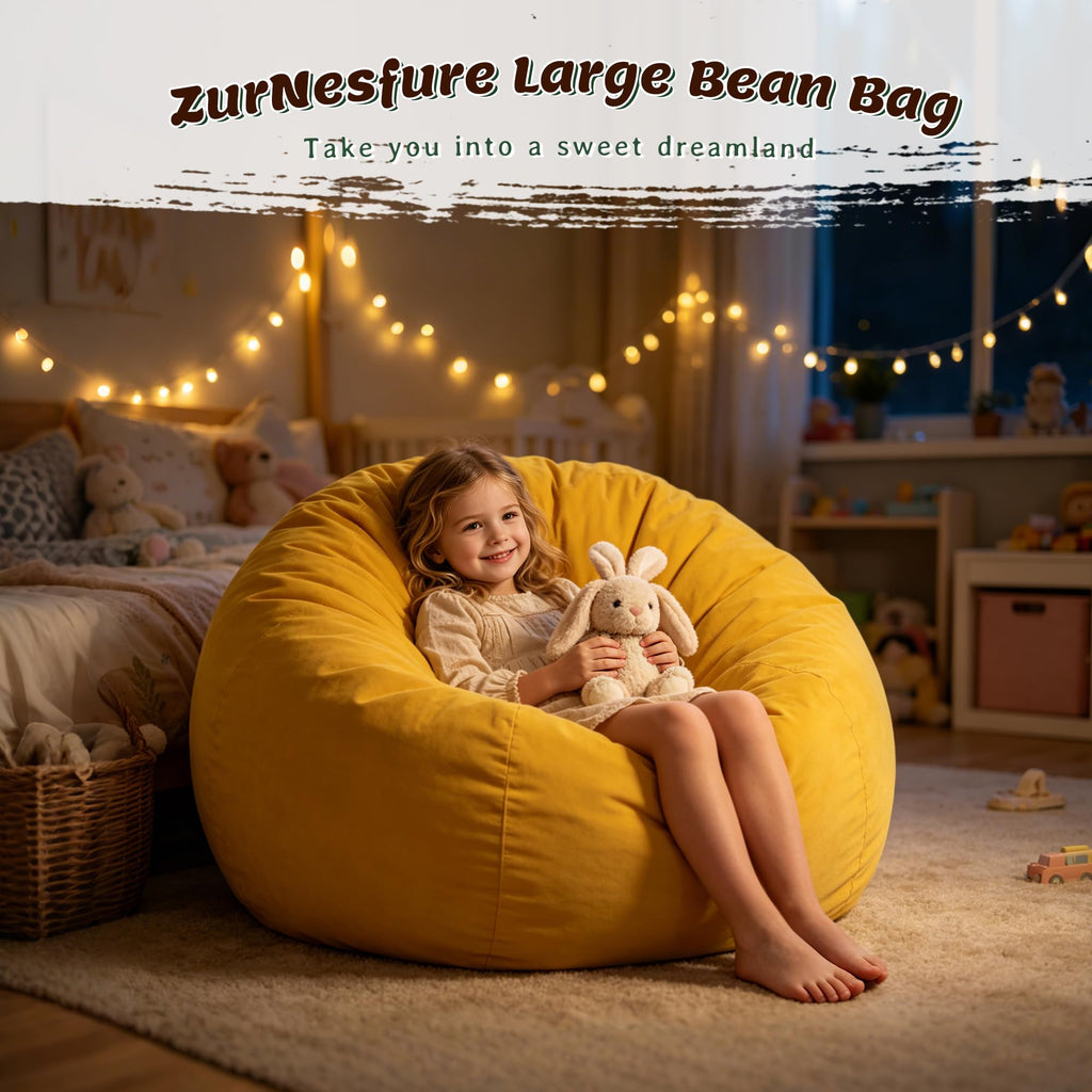 Yellow Memory Foam Bean Bag Chairs I300