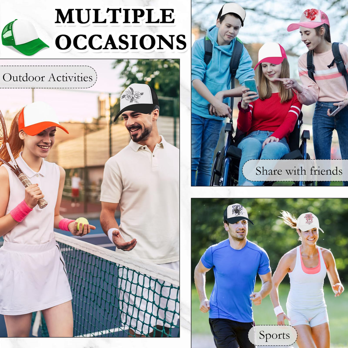 30 Pcs Kids Adjustable Mesh Trucker Hats R898