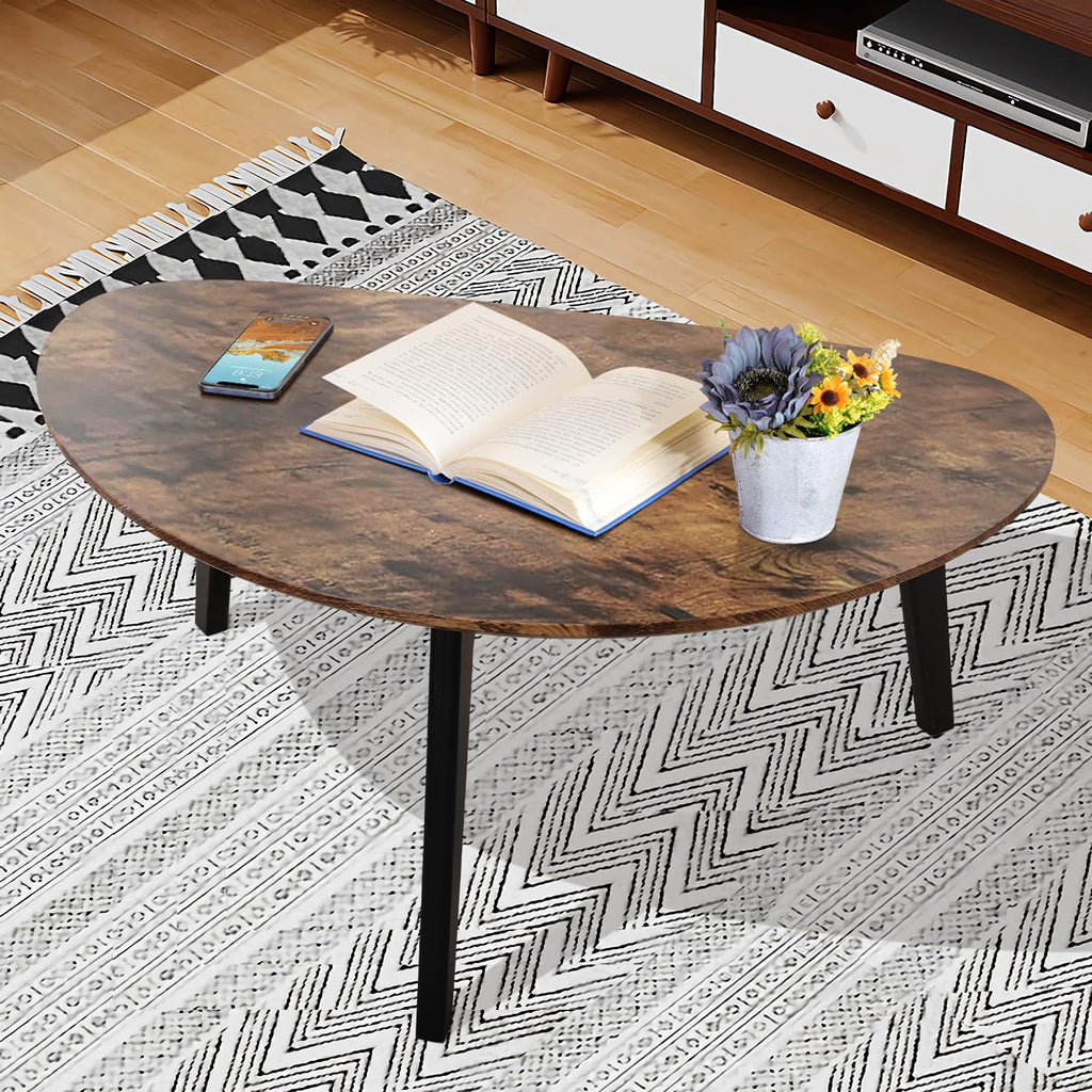 Oval Espresso Wood Coffee Table A2430