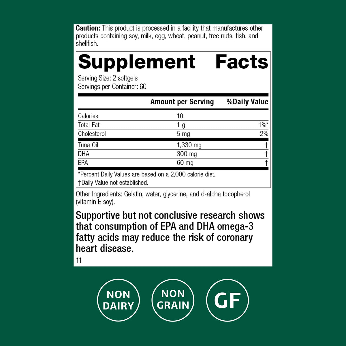 Tuna Omega-3 Oil 120 Softgels M20268