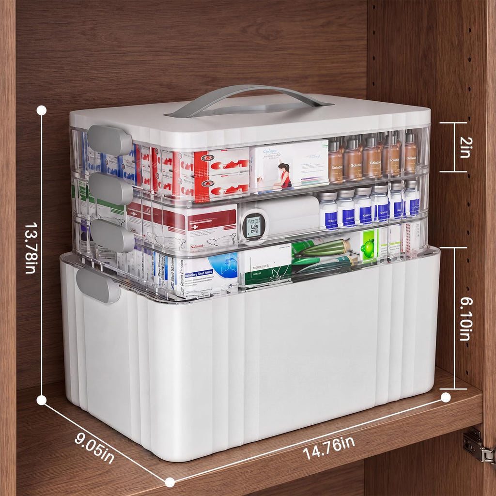 4-Tier Medicine Organizer Storage Box J457654
