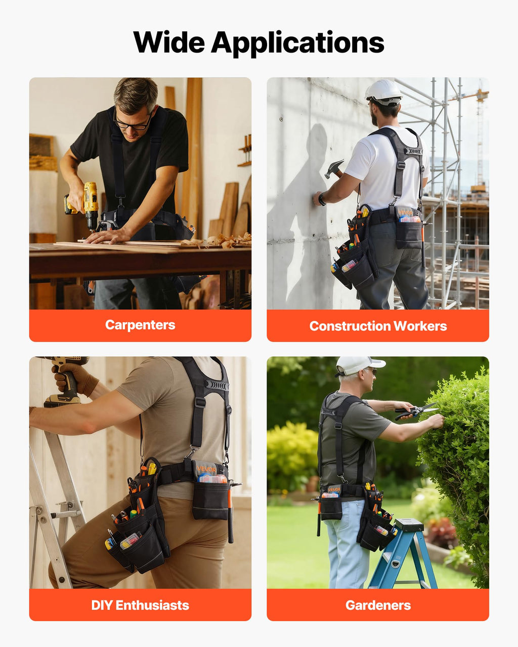 19 Pockets Adjustable Tool Belt with Suspenders N6902