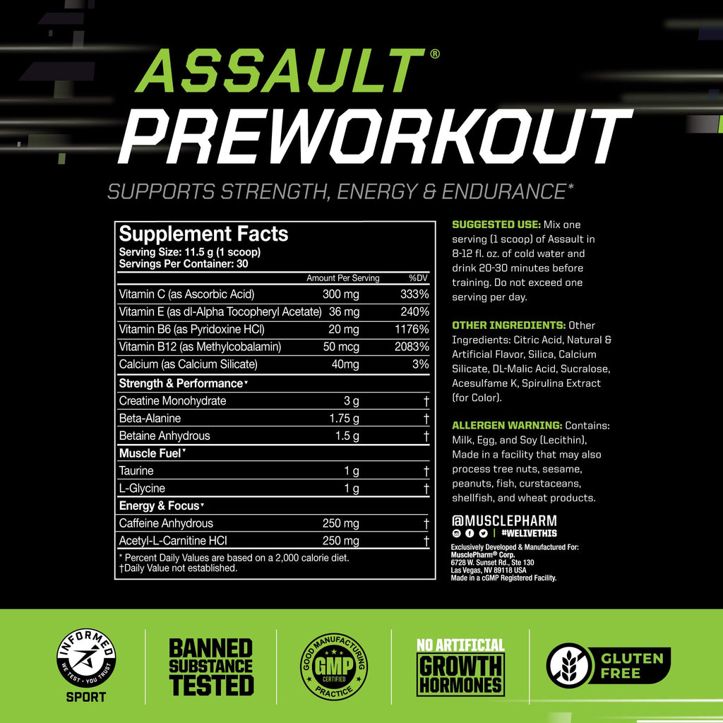 Blue Raspberry PreWorkout Powder 30 Servings F2952