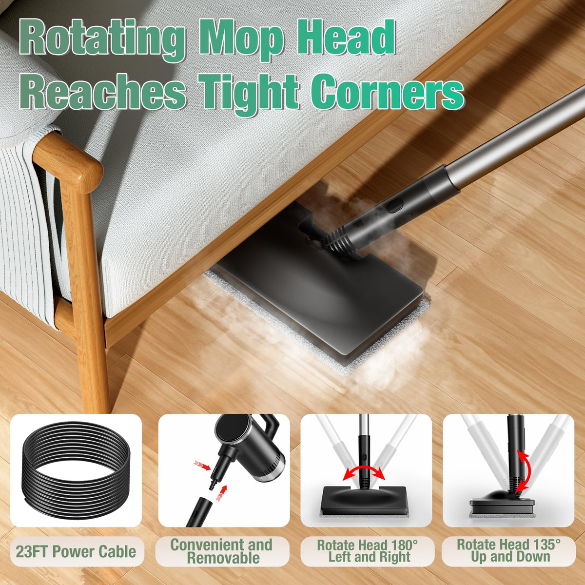 11-in-1 Detachable Handheld Steam Mop F8248