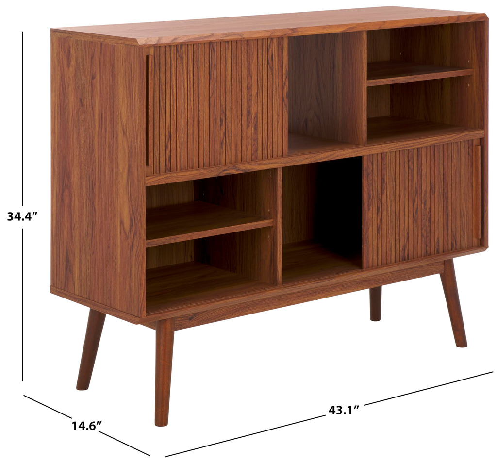 Walnut Brown TV Stand with Sliding Door W82172
