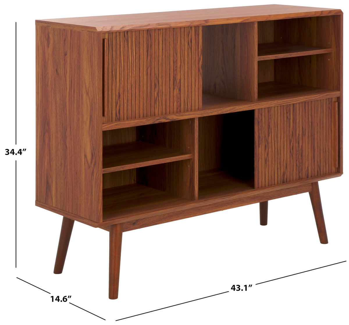 Walnut Brown TV Stand with Sliding Door W82172