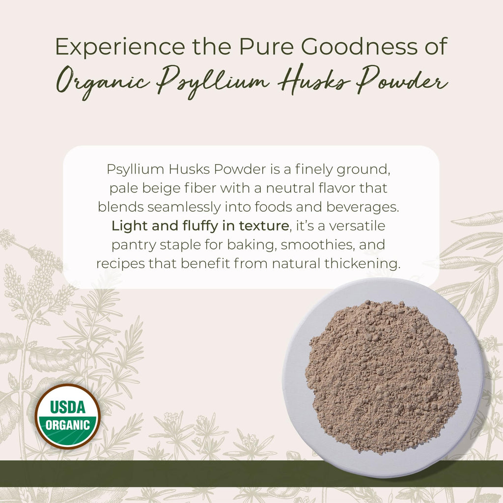 Organic Psyllium Husks Powder 1 lb Bag F723349