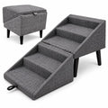 Foldable Dog Stairs Ottoman 2 in 1 Storage Pet Steps E40074