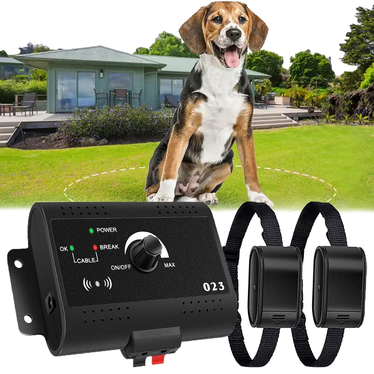 Electronic Dog Fence & Training Collar, 1/2 Acre Waterproof V389