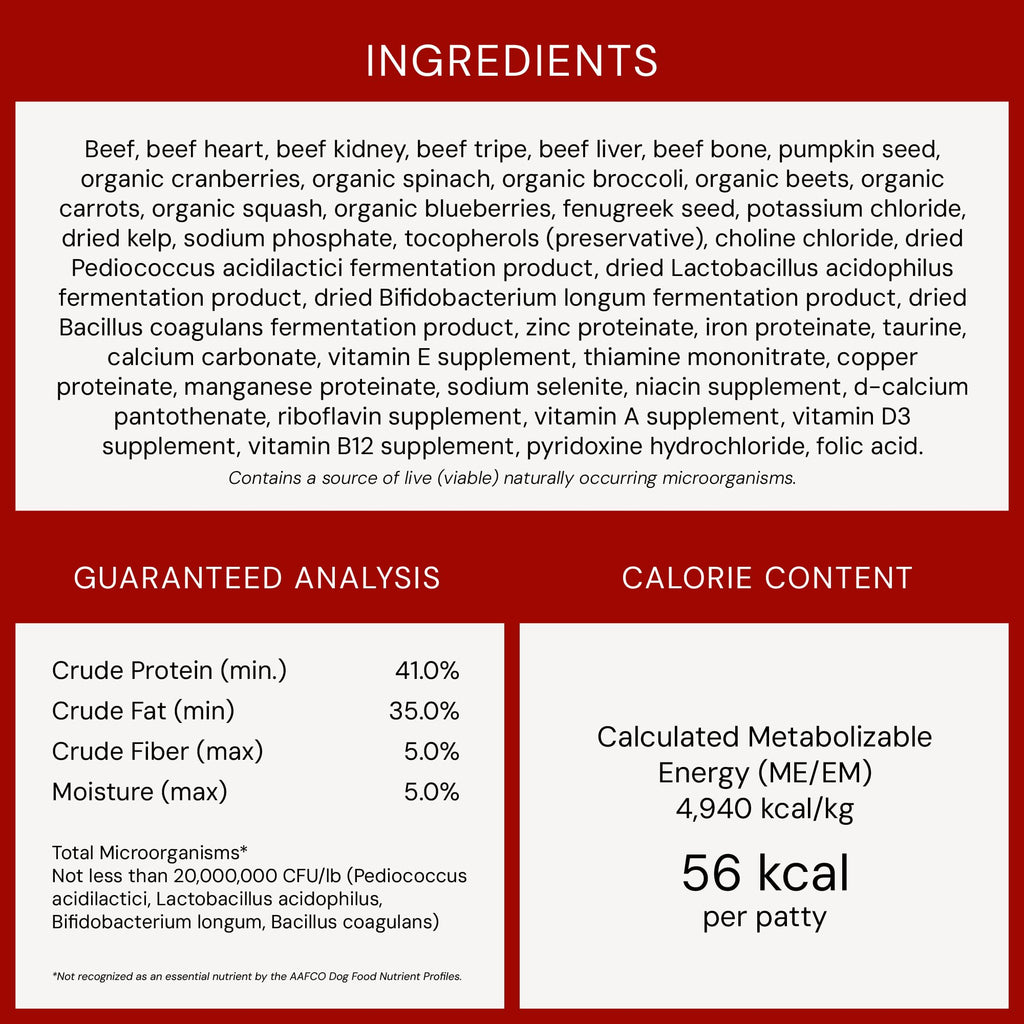 Freeze-Dried Raw Beef Grain-Free Dog Food 25 oz O329
