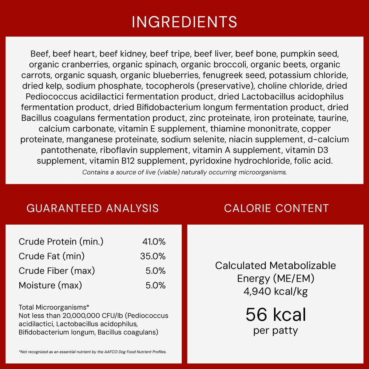 Freeze-Dried Raw Beef Grain-Free Dog Food 25 oz O329