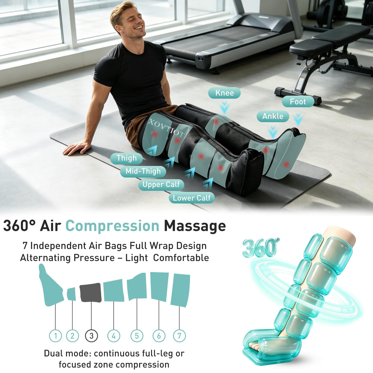 Air Compression Leg Massager with 6 Modes 3 Pressure Levels X36883