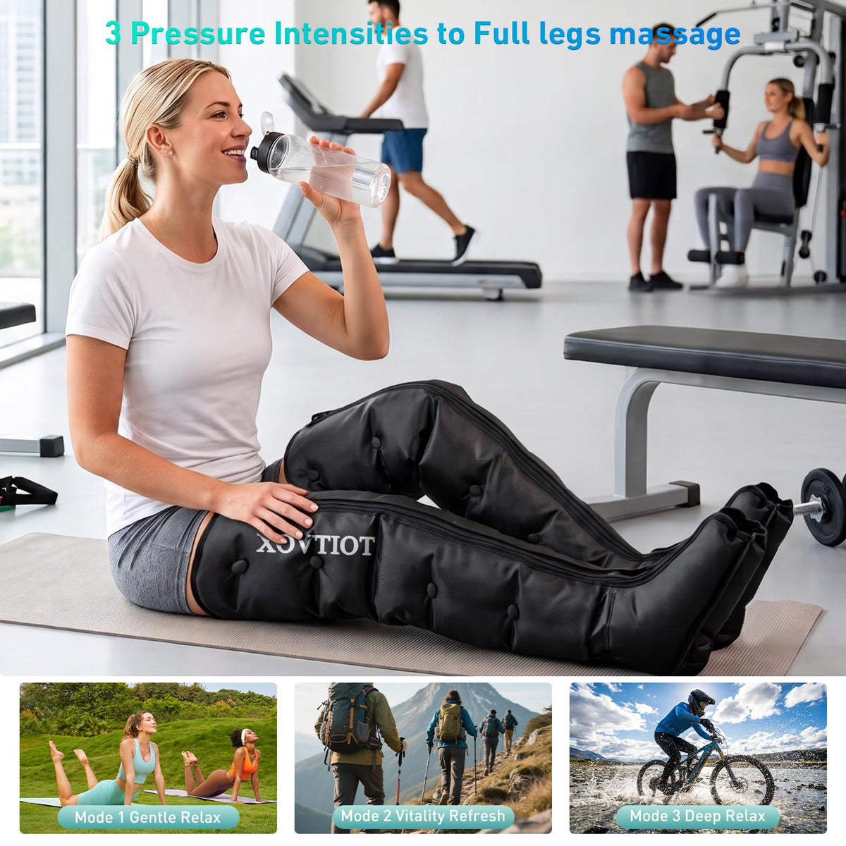 Air Compression Leg Massager with 6 Modes 3 Pressure Levels X36883