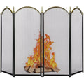 Large Gold 4 Panel Wrought Iron Fireplace Screen M36710