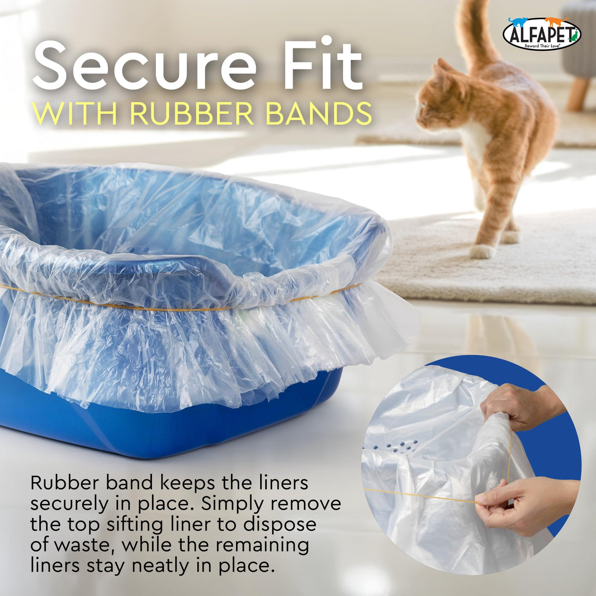 Extra Giant 60 Count Tear-Resistant Waterproof Cat Litter Box Liners L551