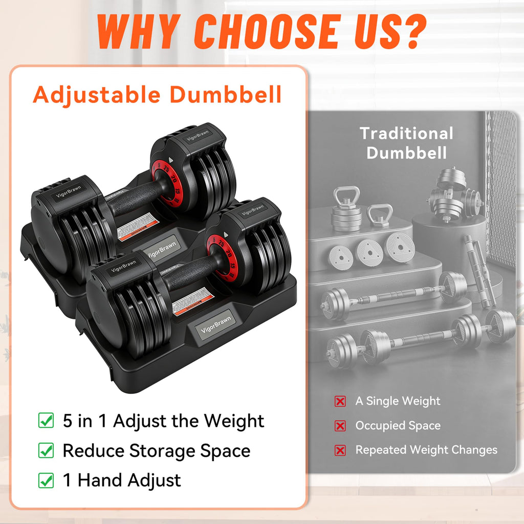 Adjustable Dumbbell Set with Storage Case V966