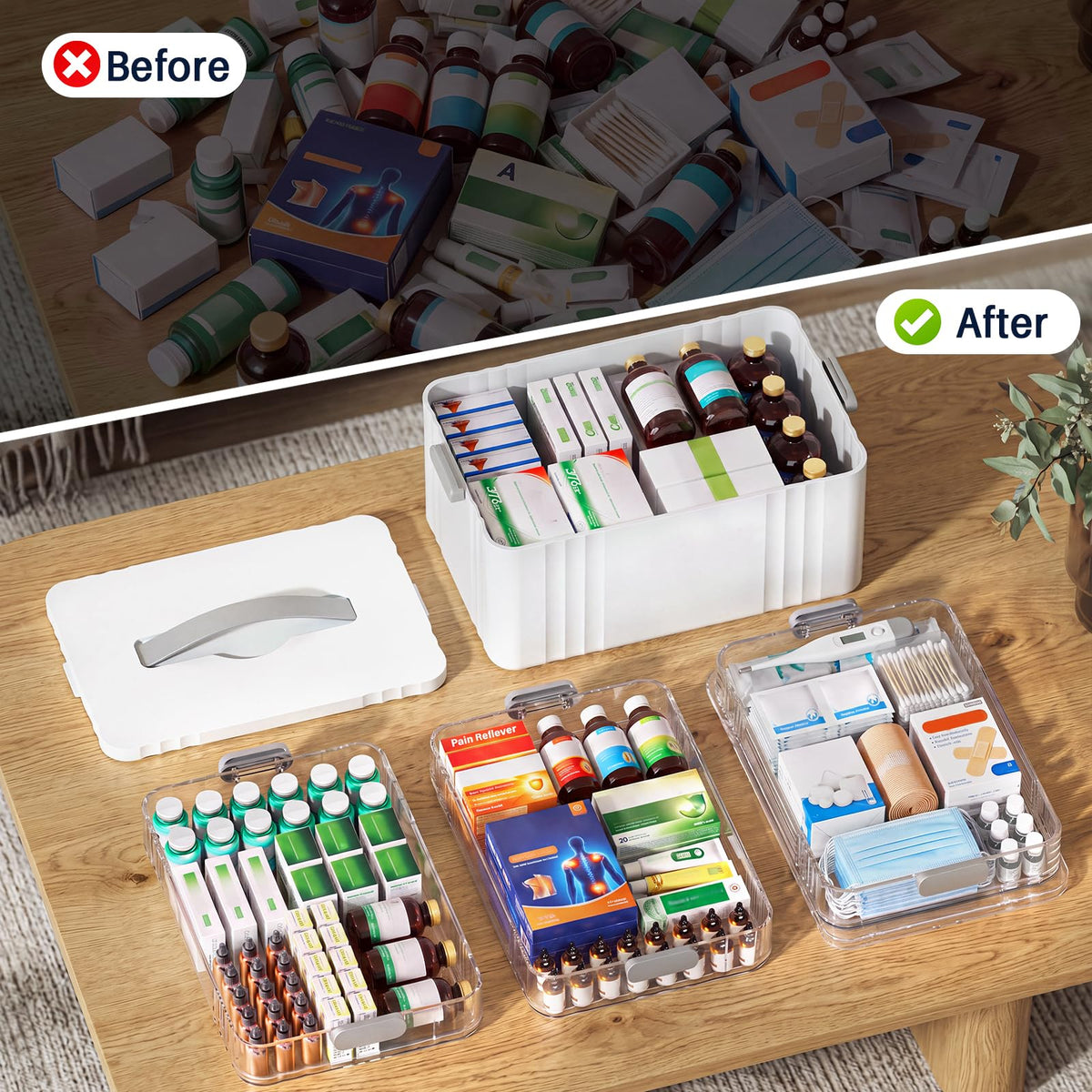 4-Tier Medicine Organizer Storage Box J457654