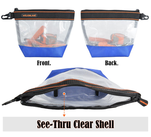 10-Inch Clear 4-Pack Zippered Tool Pouch A1752
