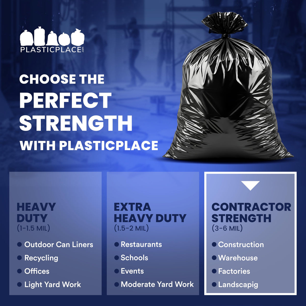 33 Gallon 3.0 Mil Black Heavy Duty Trash Bags 50 Count N94795