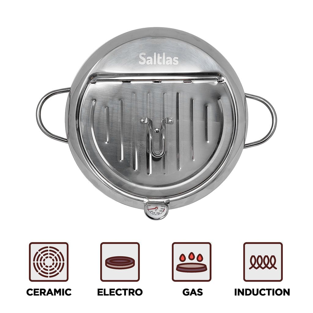 Deep Fryer Pot with Lid, 304 Stainless Steel O63670