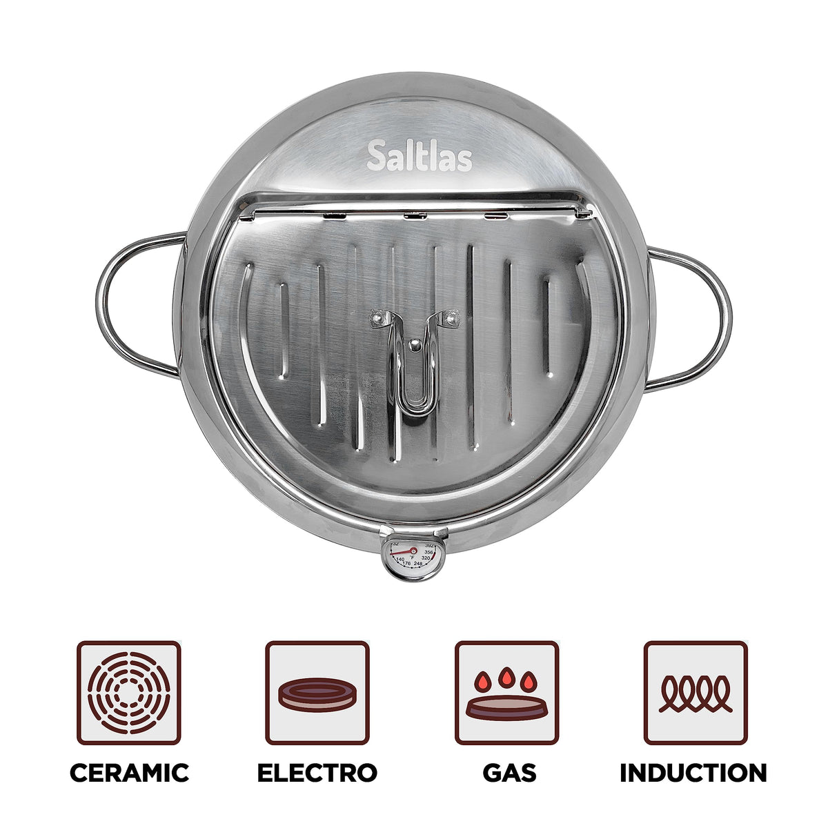 Deep Fryer Pot with Lid, 304 Stainless Steel O63670