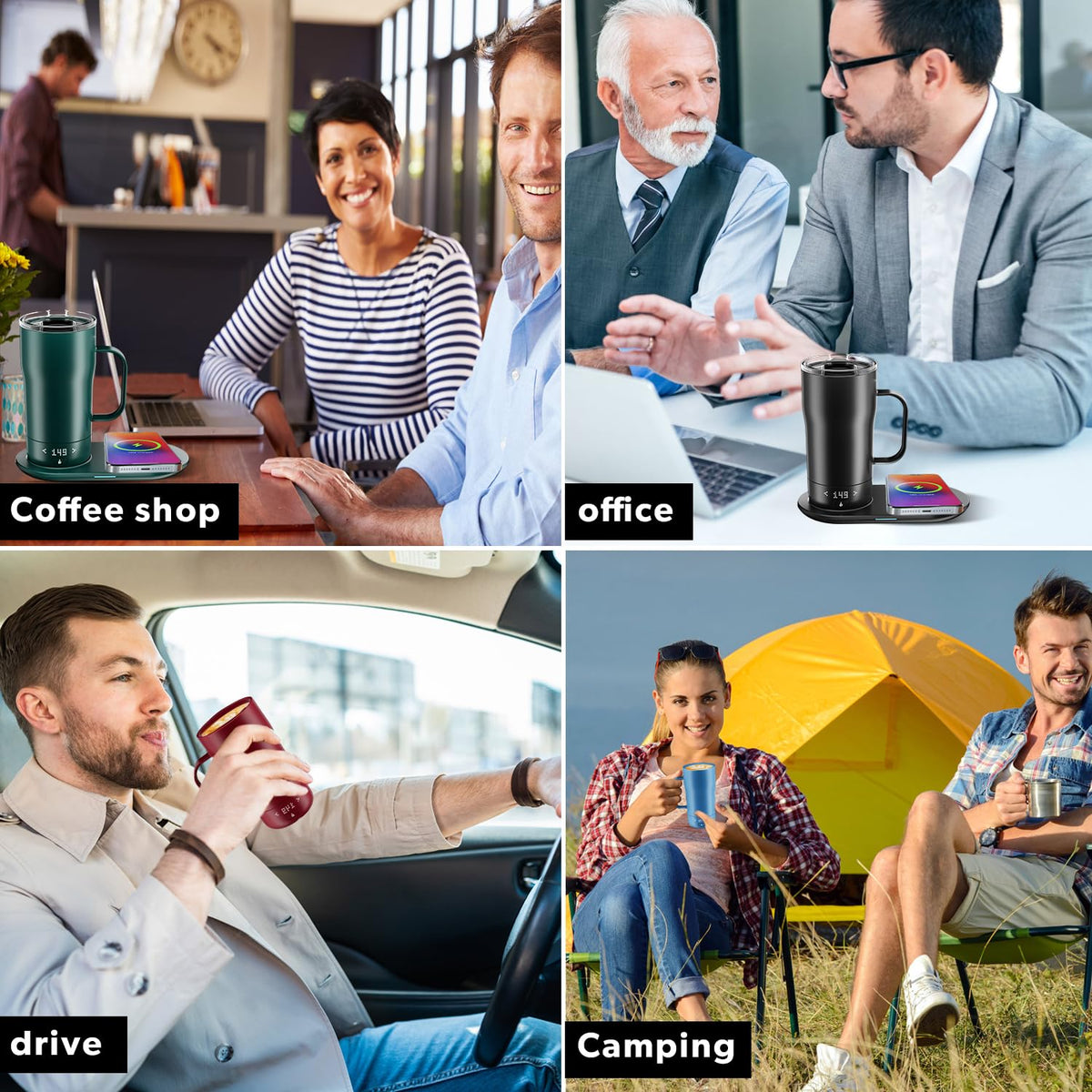 18 Oz Temperature Control App Controlled Self Heating Coffee Mug V2337