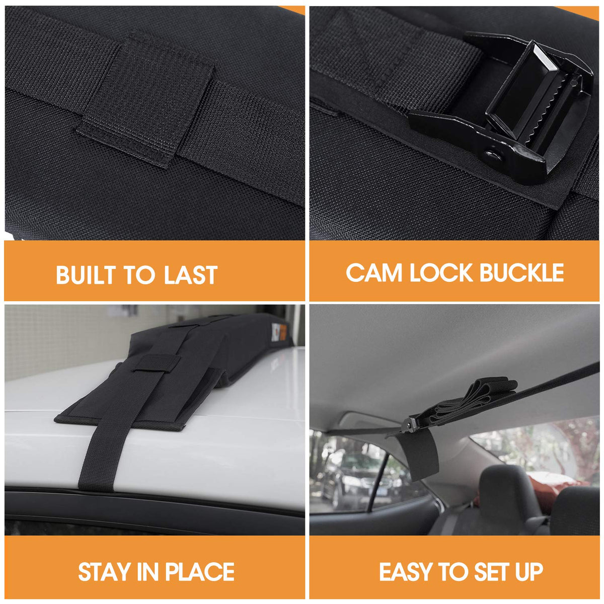 Soft Roof Rack Pads with Tie-Down Straps and Storage Bag L348895
