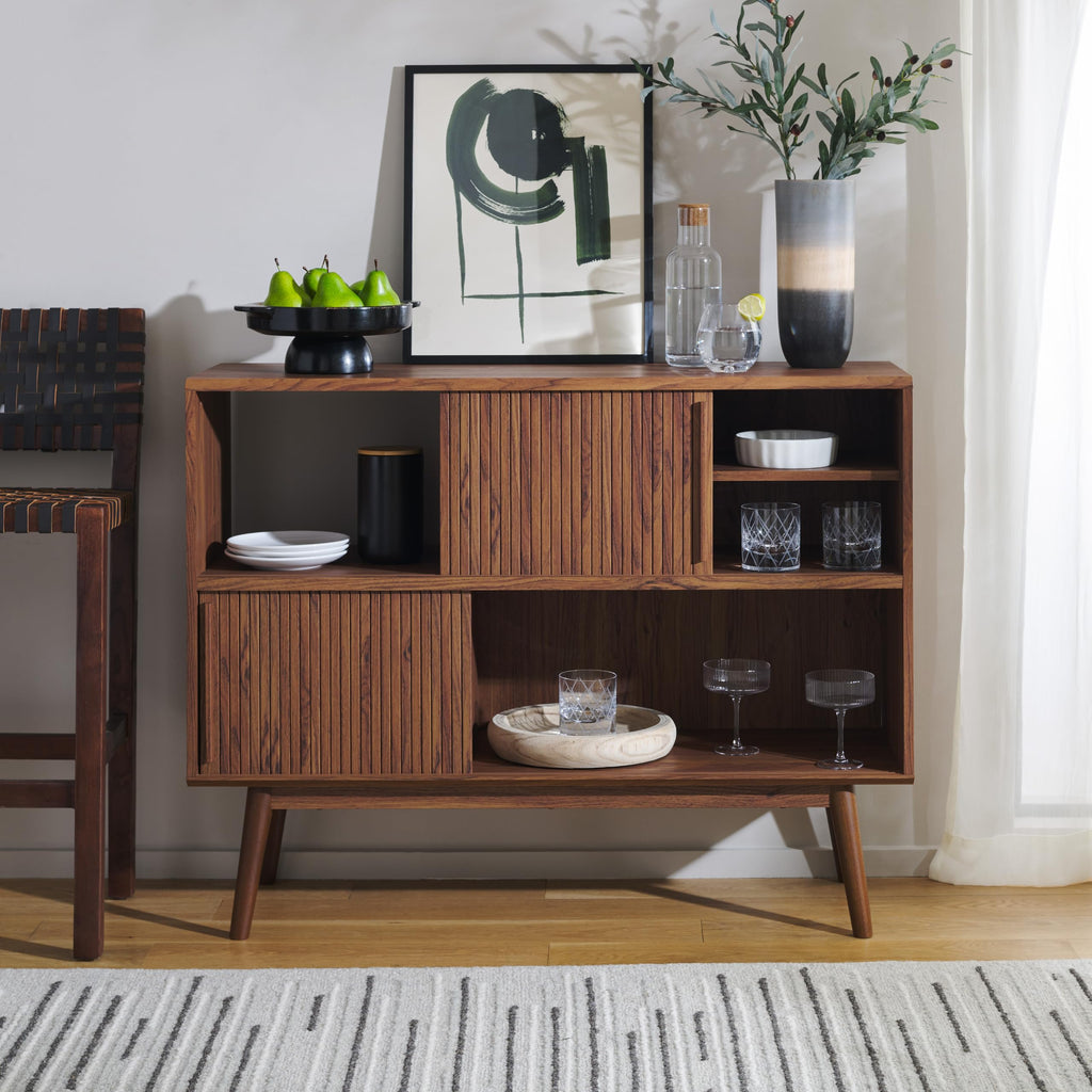 Walnut Brown TV Stand with Sliding Door W82172
