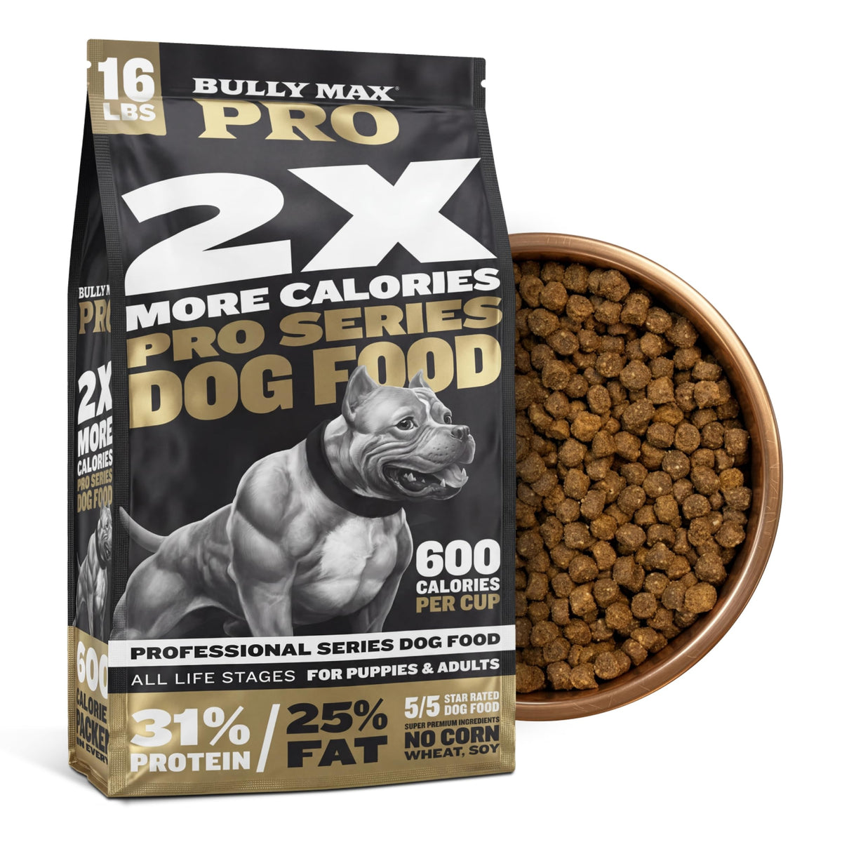 High Calorie High Protein Dry Dog Food Chicken Flavor 16lb U38035