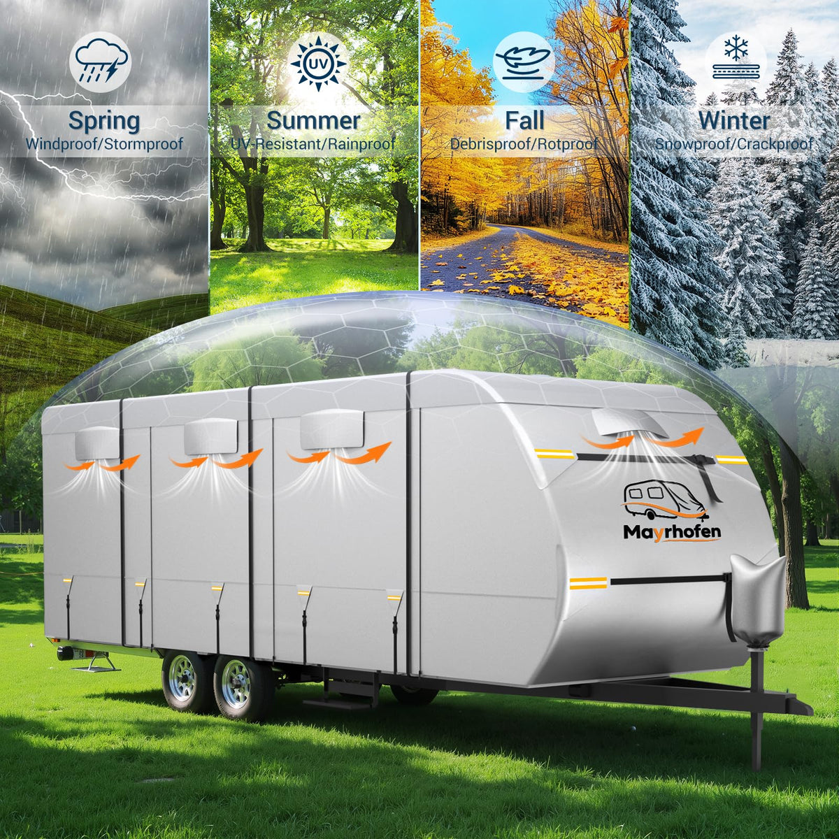 14-16ft 6 Layers 600D Oxford Waterproof RV Cover R389
