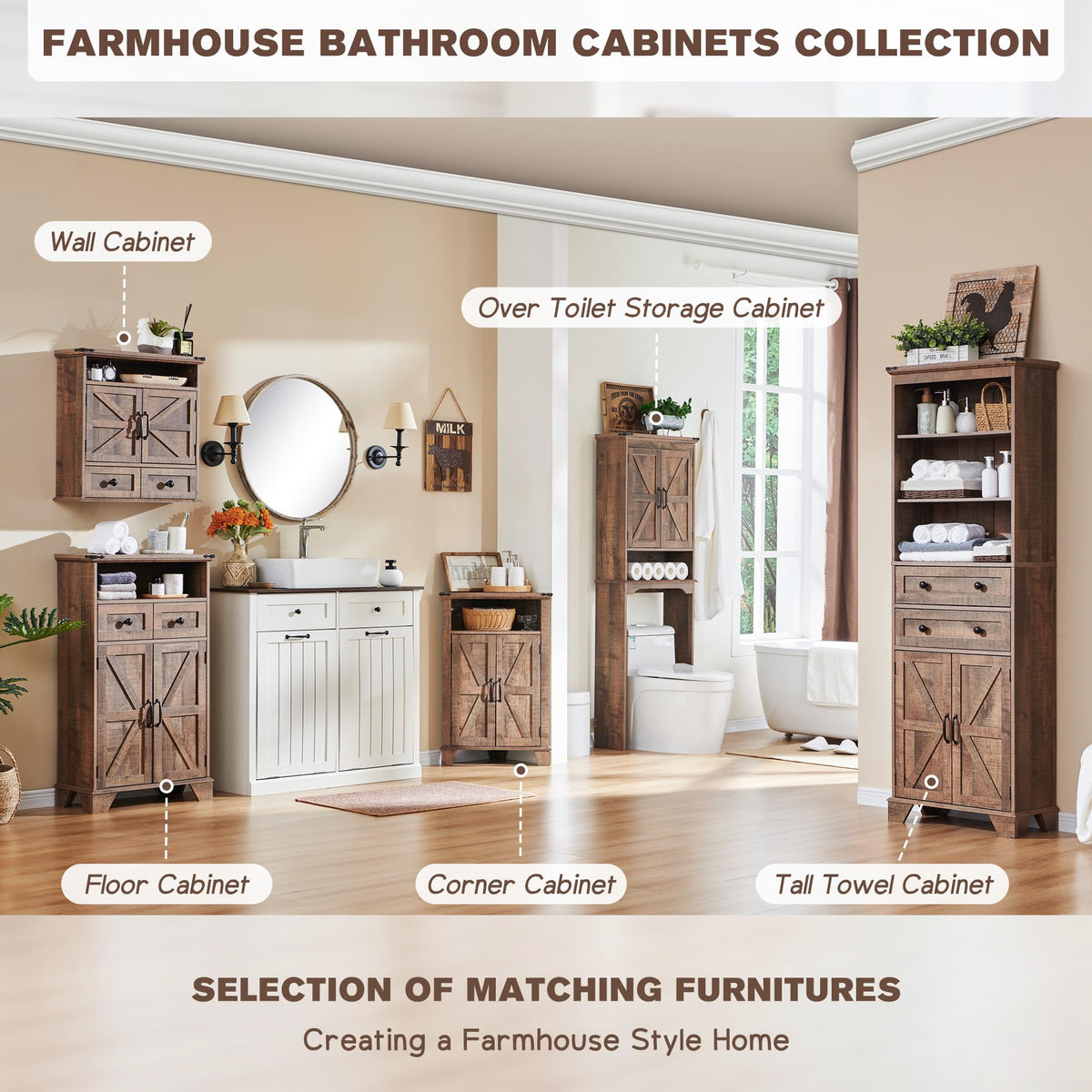 67" Over Toilet Storage Bathroom Cabinet G29672