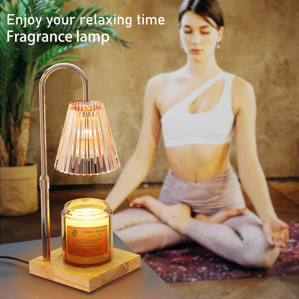 Candle Warmer Lamp with 2 Bulbs, Dimmable, Timer, Adjustable Height U128338