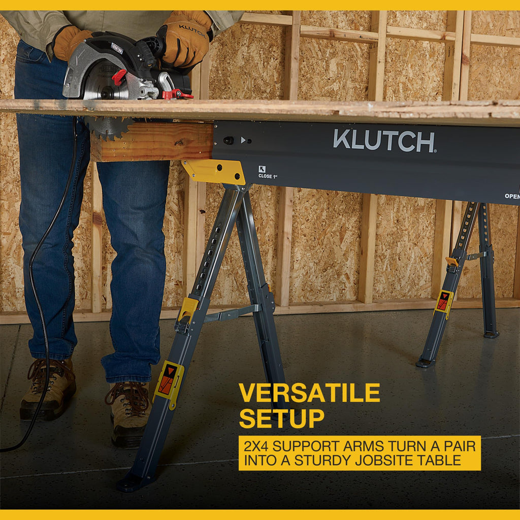 32in. Adjustable Steel Sawhorses, Pair Q623