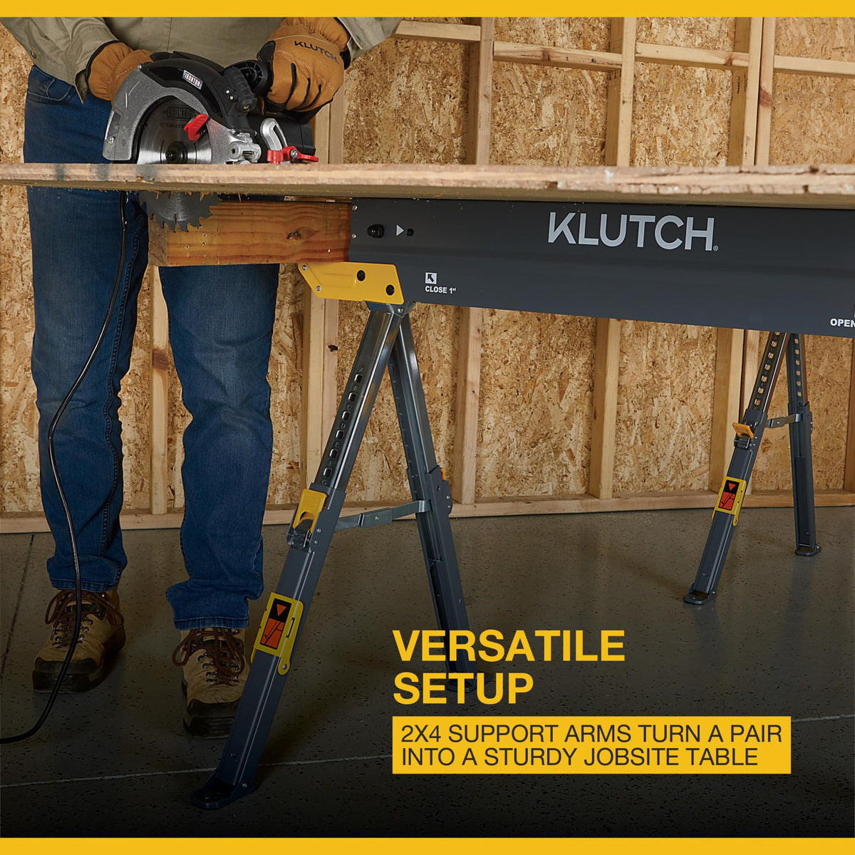 32in. Adjustable Steel Sawhorses, Pair Q623