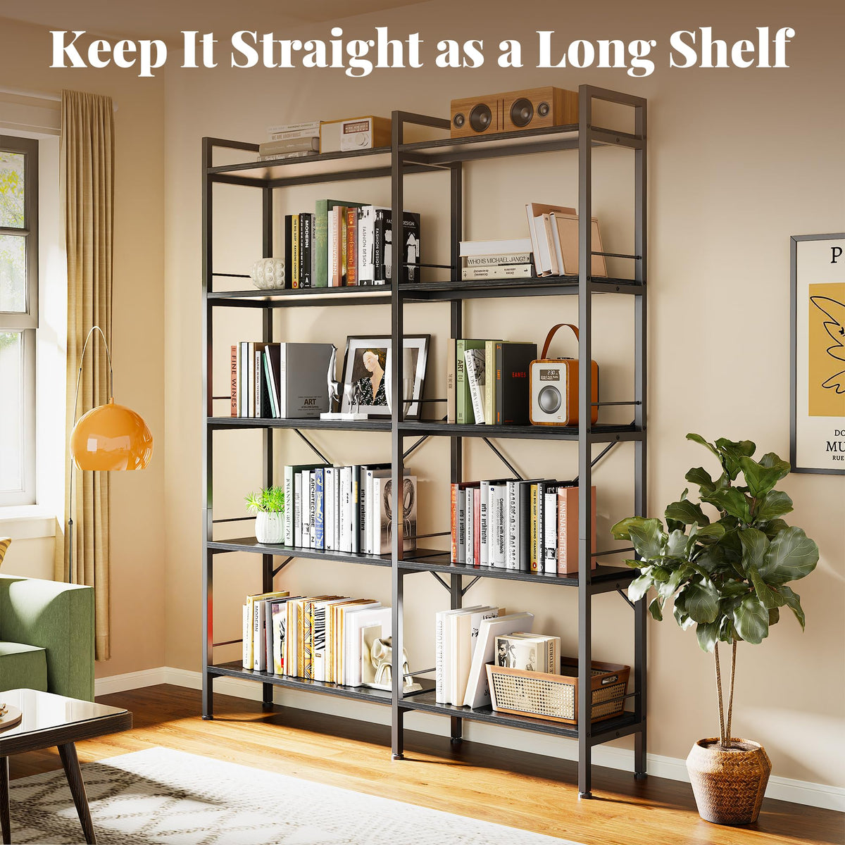 5 Tier L Shaped Corner Bookshelf with 10 Open Shelves K543786