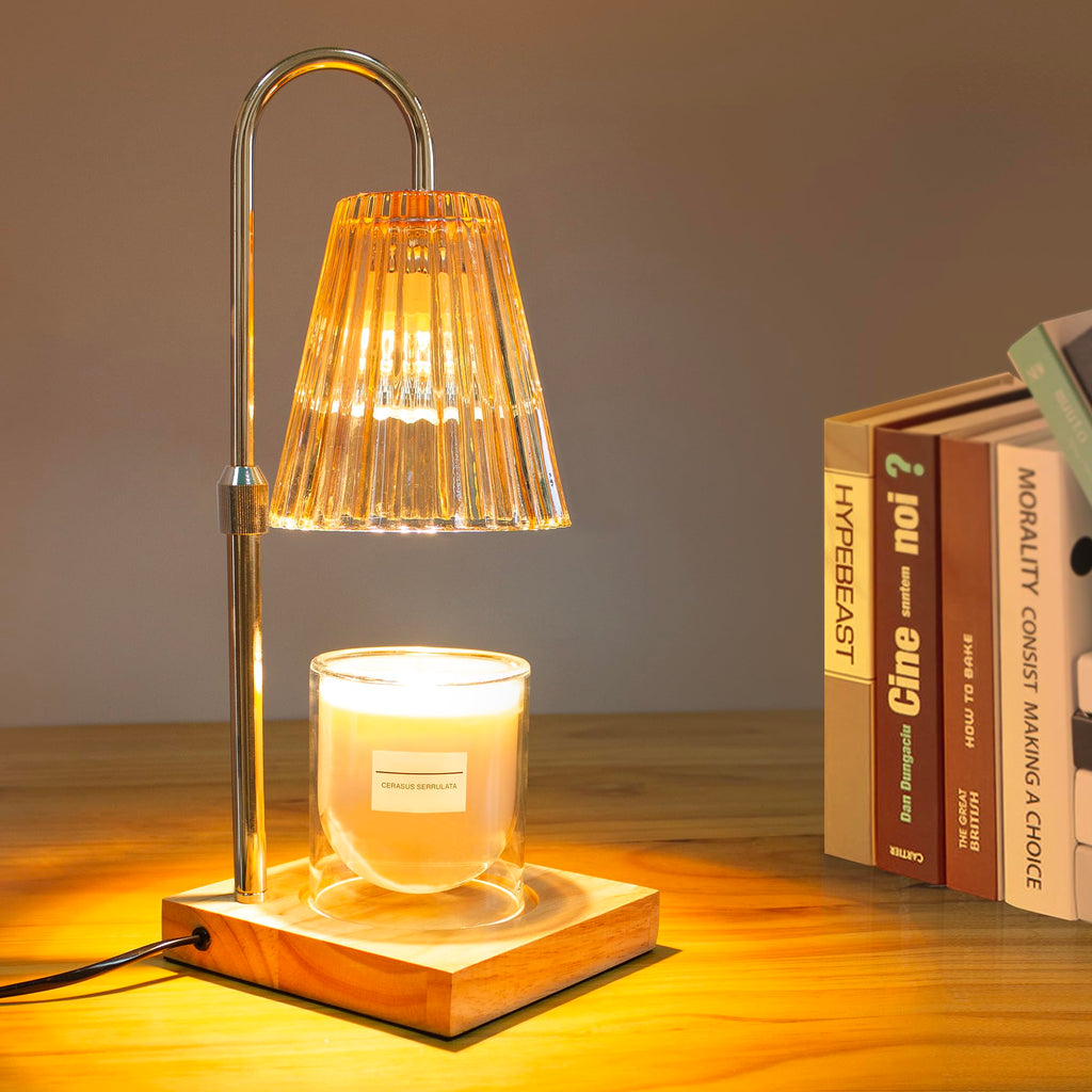 Candle Warmer Lamp with 2 Bulbs, Dimmable, Timer, Adjustable Height U128338