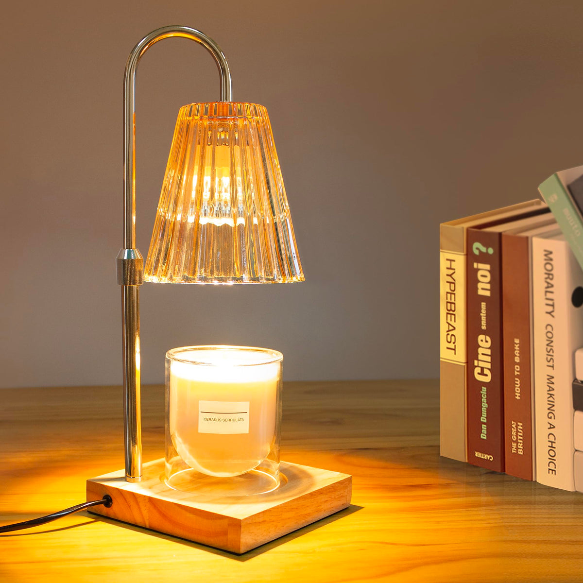 Candle Warmer Lamp with 2 Bulbs, Dimmable, Timer, Adjustable Height U128338