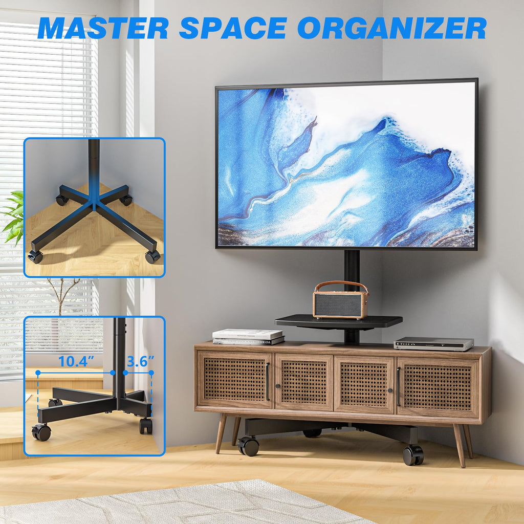 Rolling TV Stand with Shelf for 23-65 inch TVs C18558